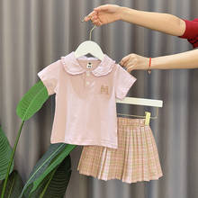 2021 Korea Girls Summer Clothing Set Kids T Shirt +JK Skirt Shorts 2PCS Tracksuit Princess Elegant Costume Children Party Dresss 2024 - buy cheap