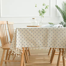 Pastoral Rectangular Linen Cotton Cloth Tablecloth Fabric Daisy Flower Printed Home Kitchen Dining Room Table Cloths Ornament 2024 - buy cheap