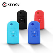 KEYYOU Silicone Car Key Case Skin Jacket 2 Buttons For Mazda M3 Axela M6 Atenza M5 CX7 CX9 CX5 2024 - buy cheap