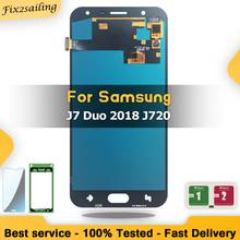 Pantalla LCD SUPER AMOLED de 5,5 pulgadas para SAMSUNG Galaxy J7 Duo 2018, J720, J720F, montaje de digitalizador con pantalla táctil, se puede ajustar 2024 - compra barato