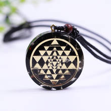 Orgonite Pendant Natural Obsidian Sri Yantra Necklace Sacred Geometry Jewelry Chakra Energy Necklace Meditation Gifts 2024 - buy cheap