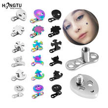 HONGTU 1PC Dermal Anchor Top & Base Set Surgical Steel Threading Micro Dermal Anchor Piercings Skin Diver Piercing Body Jewelry 2024 - buy cheap