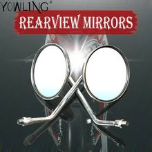 YOWLING Universal 1 Pair Round Mirrors Motorcycle Side Rearview Back View Mirror Moped Electric Bicycle Rearview Mirror 8mm 10mm 2024 - buy cheap
