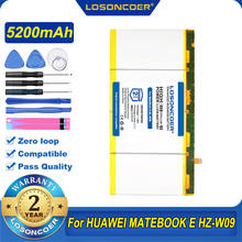 100% original losoncoer 5200mah hb25b7n4ebc bateria do portátil para huawei matebook e BL-W09 HZ-W09 w19 w29 2024 - compre barato