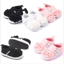 Милая детская обувь в цветочек для младенцев с мягкой подошвой; хлопковая обувь для первых шагов; детская Нескользящая повседневная обувь для девочек 2024 - купить недорого