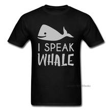 I Speak Whale Tops Men Crew Neck T-shirts Labor Day T Shirt Short Sleeve Tshirts for Students Funny 100% Cotton Custom Clothes 2024 - buy cheap