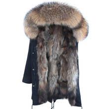 2022 Winter Coat Men Real Raccoon Fur Collar Hooded Jacket Real Fur Parka with Removable Fur Liner Long Warm Fashion Waterproof 2024 - buy cheap