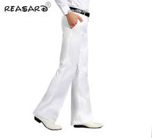 Autumn 2019 Men's Flared trousers Formal White Bell Bottom Dance suit pants High Quality Bootcut Businness Clothing Male 2024 - buy cheap