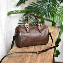 Art retro vegetable tanned genuine leather handmade female bag head layer cowhide messenger shoulder pillow bag portable bag 2024 - buy cheap