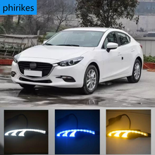 2pcs DRL for Mazda 3 axela 2017 2018 12V LED car DRL Driving daytime running lights fog lamp with turn Signal style Relay 2024 - buy cheap