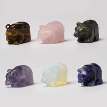 Handmade Natural Quartz Crystal Bear Animal Sculpture Gift Station And Home Decor chakra Healing DLT 2024 - buy cheap
