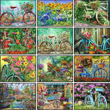 Diamond Painting Bicycle Flowers 5D DIY Full Square/Round Diamond Embroidery Scenery Cross Stitch Rhinestone Art Home Decor 2024 - buy cheap