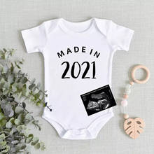 Made In 2021 Funny Baby Onesie Cotton Pregnancy Announcement Baby Bodysuit Pregnancy Reveal Ropa Toddler Baby Rompers Clothes 2024 - buy cheap