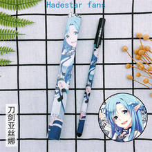 Caneta esferográfica 10 pol. de espada anime, caneta esferográfica on-line de são kitwaia, kirito, yuuki, asuna 0.5, caneta refil preta para presente de brinquedo 2024 - compre barato