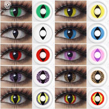Белые контактные линзы «кошачий глаз», цветные контакты для косплея аниме «кошачий глаз», контакты для Хэллоуина, желтый контактные линзы для глаз «Огненный Дракон глаз» 2024 - купить недорого