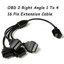 OBD 2 Right Angle 1 To 4 Male to Female 16 Pin Extension Any Car Cable For Diagnostic Adapter Tool Diagnostic Scanner Adapter 2024 - buy cheap