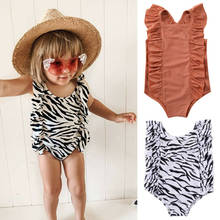 Toddler Baby Girls Zebra Pattern One-piece Swimsuit Swimwear Swimming Clothes 1-6T 2024 - buy cheap