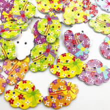 50Pcs Mix Wood Buttons Cap Craft Scrapbook Sewing Appliques 28mm WB774 2024 - buy cheap