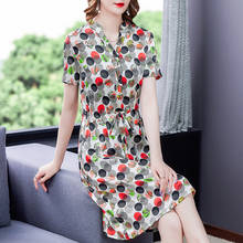 Dot Print Bodycon Silk Midi Dresses 2022 Summer Vintage Satin 4XL Plus Size Short Sleeve Sundress Elegant Women Party Vestidos 2024 - buy cheap