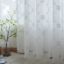 Alta qualidade bordado linho pura cortina pastoral tule cortina para sala de estar tratamentos janela cortinas da porta 2024 - compre barato