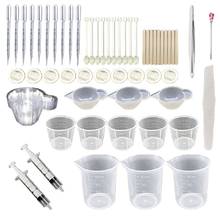 66Pcs Crystal Epoxy Resin Mold Kit DIY Crafts Jewelry Making Tools with Silicone Measuring Cup Mixing Cups Tweezer 2024 - buy cheap