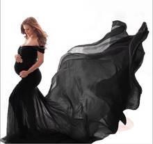 Maternity Dresses Women Pregnants Photography Props Off Shoulder Short sleeve Maternity Solid Dress robe de grossesse shooting 2024 - buy cheap