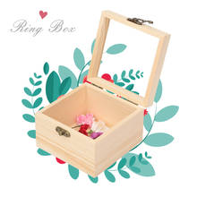 Caja de madera para anillo, organizador de almacenamiento de cosméticos y maquillaje, para regalo, joyería, pendientes, regalo de boda, 12x12cm 2024 - compra barato