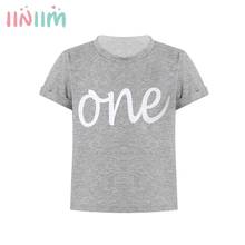 Cotton Infant Baby T-shirts Summer Boys Girls Casual Clothing 1st Birthday Shirt Short Sleeve Letter One Printed Soft Tops Tees 2024 - buy cheap