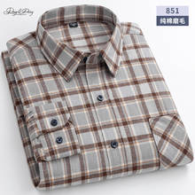 2021 New Men Shirt Long Sleeve High Quality 100% Cotton Business Casual Cloth W/Pocket Plus size 5XL 6XL Gingham Plaid DA460 2024 - buy cheap
