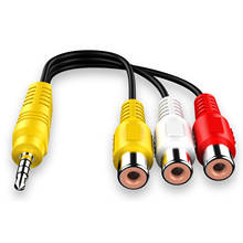 3,5 мм до 3 RCA кабель видео компоненты AV адаптер кабель для ТВ 3,5 мм к RCA красный, белый и желтый женский видеокабель ТВ Set 2024 - купить недорого