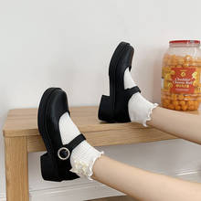 Zapatos Mary Jane Goth Lolita de charol para mujer, zapatillas con plataforma gruesa, cuñas de tacón bajo, mocasines con correa y hebilla negra a la moda, 2020 2024 - compra barato