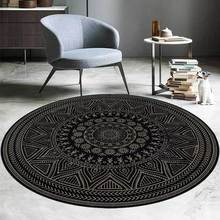 Retro Black And White Geometric Pattern Round Carpets For Living Room Bedroom Large Area Rugs For Home Cloakroom Decor Floor Mat 2024 - buy cheap