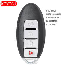 KEYECU Replacement Remote Control Smart Key 433.92MHz Fob for Nissan Rogue 2017-2018 P/N: S180144109 2024 - buy cheap