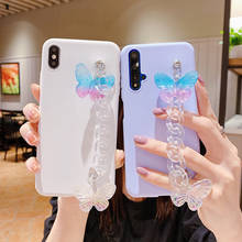 Crystal Butterfly Bracelet Phone Case For Samsung A01 Core A11 A21 A21S A31 A41 A51 A71 5G A81 A91 TPU Chain Cover 2024 - buy cheap