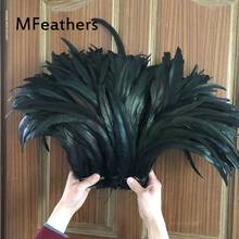 Whoelsale 100PCS Black Rooster Pheasant Chicken Feathers Length 30-35CM Natural Coque Feather For Carnival Decorations Plumages 2024 - buy cheap