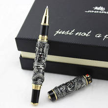 Jinhao черный и серый двойной дракон роллербол ручка с гладкими чернилами заправка передовая Ремесло Подарочная ручка для бизнеса, выпускник 2024 - купить недорого