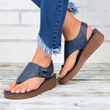 Sandálias femininas casuais, plataforma, sapatos de verão, para mulheres, sandálias de praia, calçados com fivela, chinelos de alça 2024 - compre barato