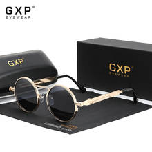 Óculos de sol steampunk retrô, óculos polarizados para homens e mulheres, armação de metal redonda, 2021, gxp, 100% 2024 - compre barato