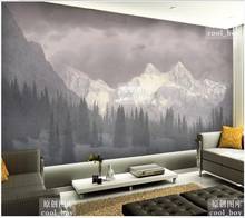 Papel tapiz de murales 3d personalizado para paredes, mural de paisaje de bosque de pino de montaña de nieve Simple 3d, papeles de pared de fondo, decoración del hogar 2024 - compra barato