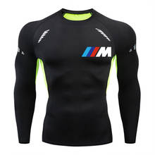 Футболка мужская компрессионная с длинным рукавом, Спортивная рубашка для фитнеса и бега, быстросохнущая Спортивная одежда для спортзала 2024 - купить недорого