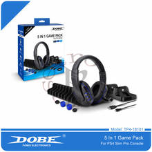 DOBE-auriculares estéreo 5 en 1 con micrófono, Kit de accesorios para PS4 Playstation 4, PC, portátil, con base de carga Dual 2024 - compra barato