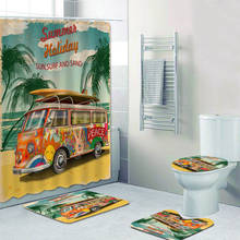 Vintage Summer Holiday Retro Bus Camper Van Shower Curtain Bathroom Curtain Set Waterproof Old Grunge Surf Surfboard Home Decor 2024 - buy cheap