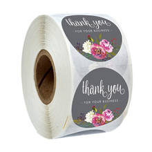 100-500pcs Floral Thank You For Your Business Stickers 1inch Color Flower Handmade Stickers Envelope Seal Stationery Sticker 2024 - buy cheap
