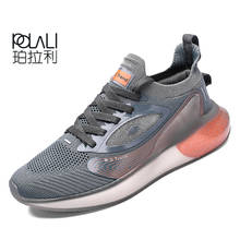 Tênis de corrida masculino, calçado esportivo respirável com amortecedor super leve para caminhada ao ar livre 39-46 2024 - compre barato