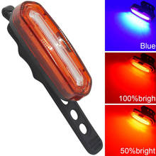 WasaFire-luz trasera de bicicleta de doble Color, luz de advertencia de seguridad nocturna, 6 modos, recargable por USB, rojo y azul 2024 - compra barato