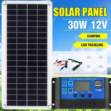 Cargador de batería de Panel Solar de 30W, Kit USB completo de célula Solar, teléfono inteligente, Banco de energía Flexible portátil, recargable para coche y acampada 2024 - compra barato