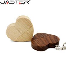 JASTER-unidad Flash USB de madera con forma de corazón, regalo + caja de metal, 2,0, 64GB, 32GB, 16GB, 8GB, disco U, fotografía, regalos de boda 2024 - compra barato