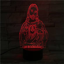 Christianity LED Night Light Jesus 3d Lamps Colorful Christians 3D Lamp for Church Home Decor Holiday Gifts for Friends Usb Lamp 2024 - buy cheap