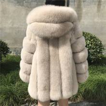 Fur Coat Women Winter Hooded Fox Fur Coat New Fashion High Quality Real Fur Coats 2024 - buy cheap