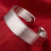 Wholesale Price 925 Sterling Silver Simple Multi-Line Bracelets Bangle for Women Jewelry Pulseiras 2024 - buy cheap